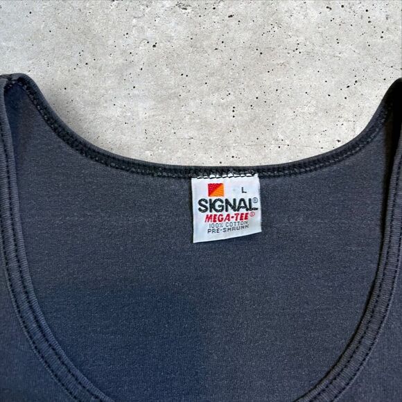 Vtg Las Vegas Aztec Desert Graphic Tank Top Size Large Black Pre-Shrunk - Picture 2 of 6